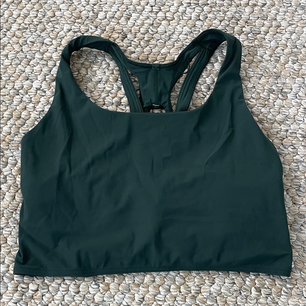 lululemon Energy Bra Long Line w/ Media Loop – Dark Green size 8